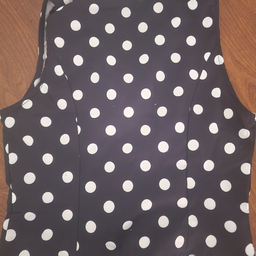Polka Dot Sleeveless Blouse - Picture 2 of 3